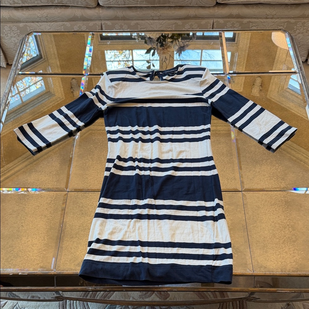 French Connection - Navy and White Striped Dress